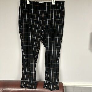 Beautiful J. Jill  premium bistretch black windowpane plaid pants, 16W, NWT